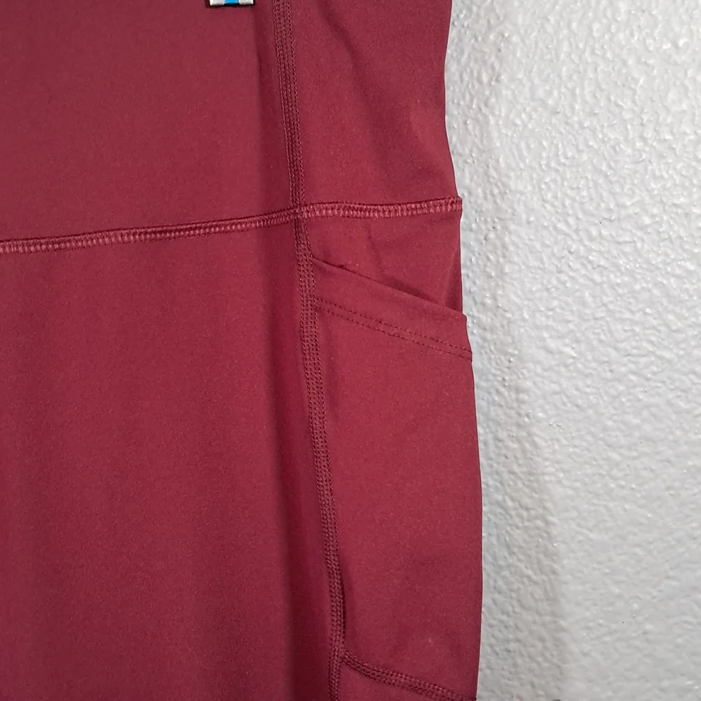 AVIA XXL Burgundy Athletic Leggings | Waist 34" | Double‎ Pockets | Compression - Picture 3 of 9